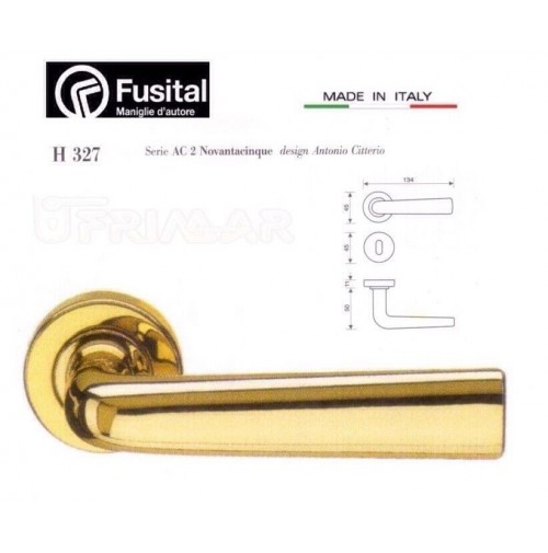 Maniglia Fusital H327 R8 Oro lucido design Antonio Citterio maniglia per porta 