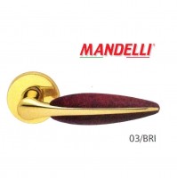 Maniglia Mandelli serie DUO art.3111 Oro Lucido + Radica per porte in legno  