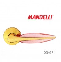 Maniglia Mandelli serie DUO art.3121 Oro + Metacrilato Rosa per porte interne