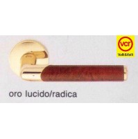 Maniglia porta Valli e Valli Dahlia H183 R8 Ottone lucido + legno Radica VCR