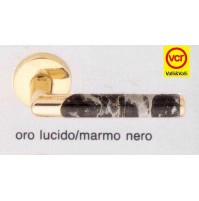 Maniglia porta Valli e Valli Dahlia H183 R8 Ottone lucido + marmo nero VCR