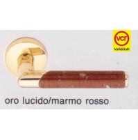 Maniglia porta Valli e Valli Dahlia H183 R8 Ottone lucido + marmo rosso VCR