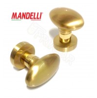 POMOLO PER PORTA OVALE MANDELLI ORO SATINATO ART.744 VERSIONE GIREVOLE E FISSO