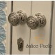 POMOLO PORTA  FISSO GIREVOLE SALICE LIONE 4321/C PATINATO ORO VECCHIO D.70 