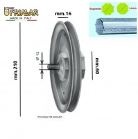 PULEGGIA RUOTA PER AVVOLGIBILE D.210 LISCIO PER CAVO ACCIAIO ARGANELLO