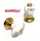 Pomolo Mandelli porcellana Art.614 Fin. Oro Lucido e Porcellana con Decoro porta