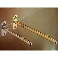 REGGIMENSOLA REGGI MENSOLE IN OTTONE PIENO mm.100 per ripiani in vetro e legno