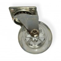 Ruote per mobili D.50 Altezza mm.64 ruota plastica trasparente girevole ufficio