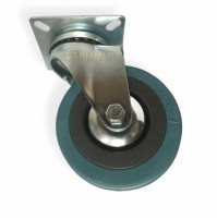 Ruote per mobili D.75 Altezza mm.100 ruota in gomma con piastra girevole ufficio