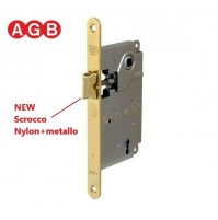 SERRATURA AGB PATENT CENTRO B010105003 mm.50 OTTONATA INFILARE PORTA FR.mm.18