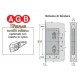 SERRATURA AGB PATENT MEDIANA B011025003 E.mm.50 OTTONATA DOPPIO QUADRO PER WC