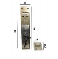 SERRATURA CARTELLIERA mm.25x118 IN FERRO SERRATURA PER MOBILI IN LEGNO