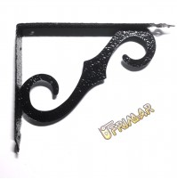 SUPPORTO PER MENSOLE TIPO FERRO BATTUTO mm.23,5x19 TIPO LEGGERO VERNICIATO NERO 