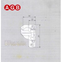 Supporto Cerniera AGB cod.A400410101 Aria mm.4 DESTRO B.mm.15/18 per anta Kg.130