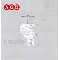 Supporto Cerniera AGB cod.A400410102 Aria mm.4 SINISTRO B.mm.15/18 anta Kg.130