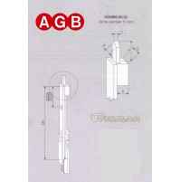 TERMINALE TOP AGB cod. A004860002 GR2 mm.120 CON PUNTALE ricambio per finestre