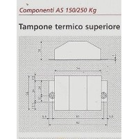 Tampone termico superiore per alzante scorrevole AGB G007280030 x spess. 56 mm. 